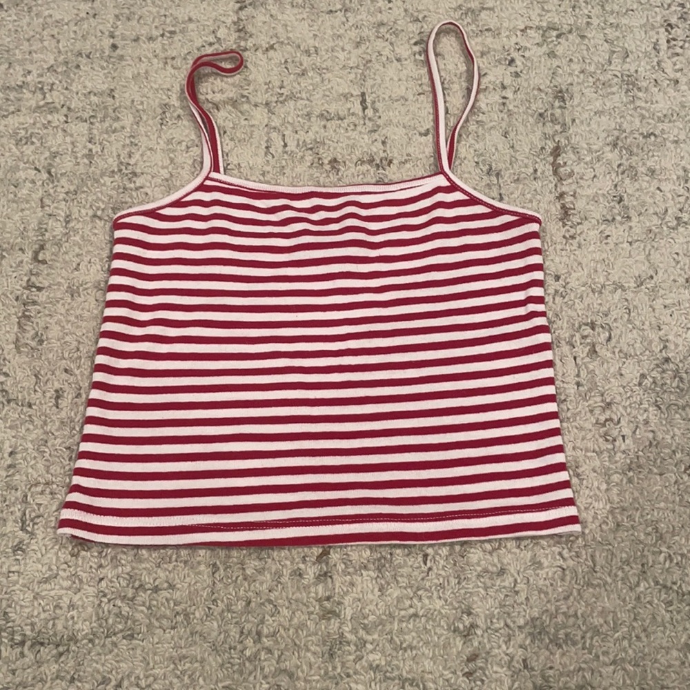 Brandy Melville Red Stripe Crop Top